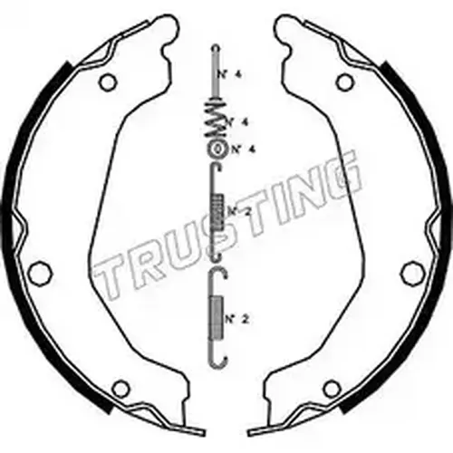 TRUSTING 046219k - колодки барабанные! с установочным комплектом\ Hyundai Terracan 3.5/2.9CRDi 01>