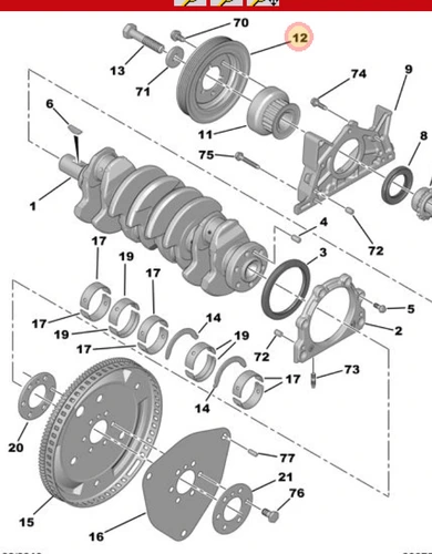 PSA 0515r8 - ШКИВ К/В 206/207/307/308/TEPEE