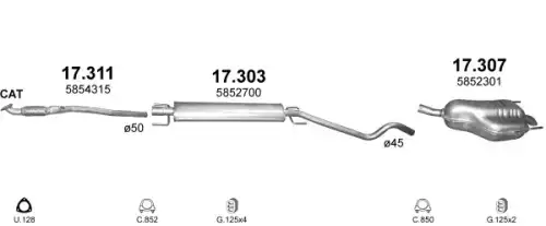 POLMOSTROW 07424 - Глушитель задн часть FIAT: STILO 02-