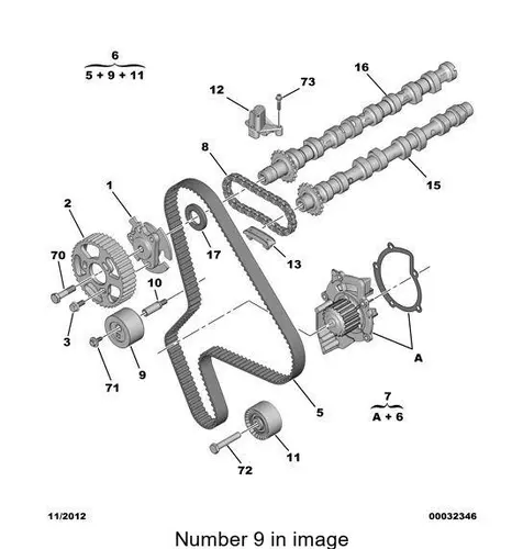 PSA 082962 - ролик натяжной ремня ГРМ