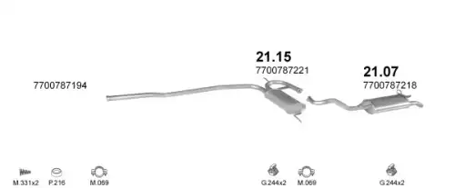 POLMOSTROW 08653 - Глушитель средн труба FORD: FOCUS, FOCUS C-MAX \ MAZDA: 3 1.6TDCI 03-08