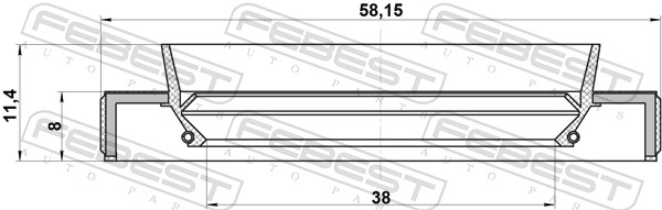 FEBEST 95HBY-40580811R - Сальник полуоси
