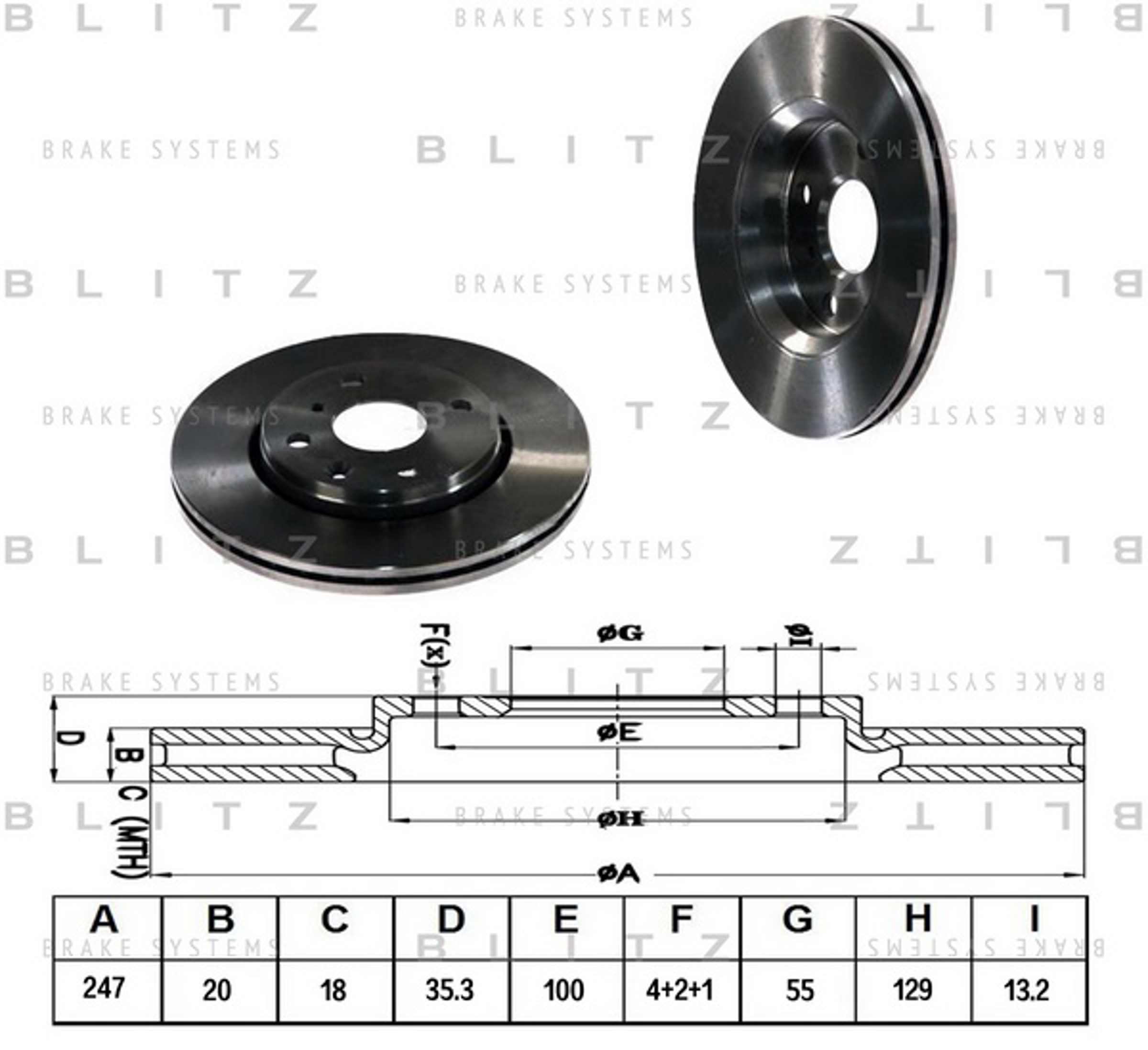 BLITZ BS0219 - Тормозные диски