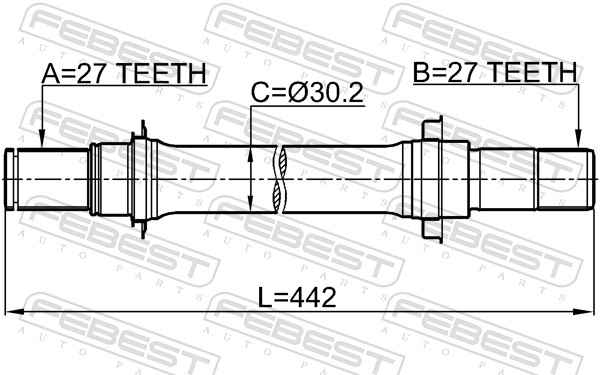 FEBEST 0312-CL7ATRH - Приводной вал (полуось)