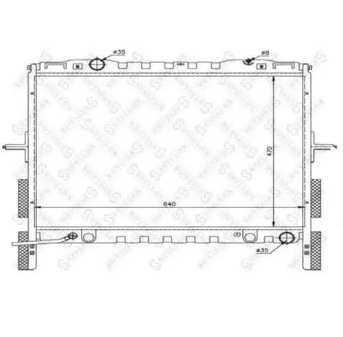 STELLOX 1026495sx - радиатор системы охлаждения! правый руль\ KIA Sorento 2.4/2.5CRDi 02>