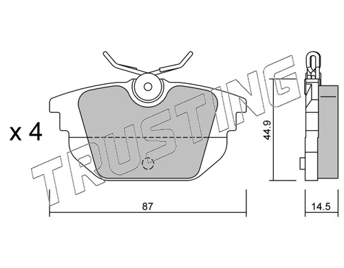 TRUSTING 308.0 - Тормозные колодки 