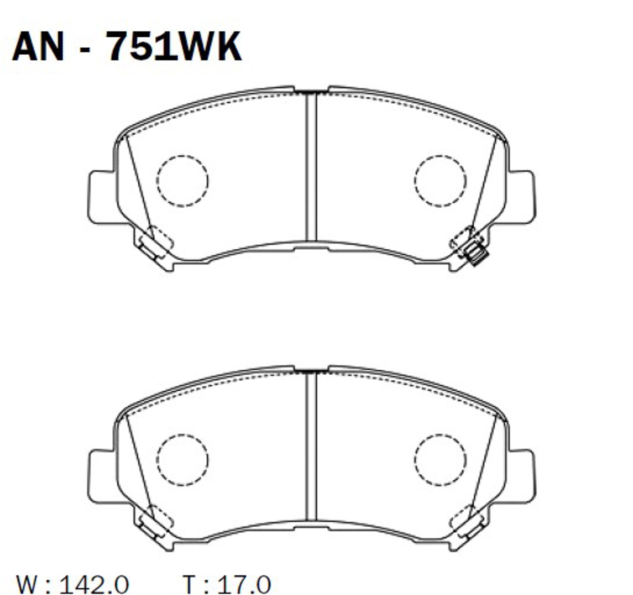 AKEBONO AN-751WK - Тормозные колодки 