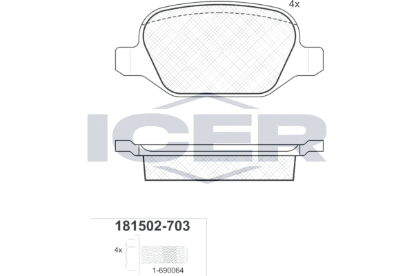 ICER 181502-703 - Тормозные колодки 