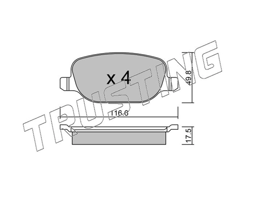 TRUSTING 720.0 - Тормозные колодки 