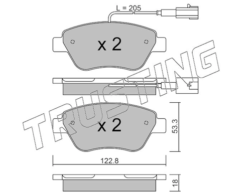 TRUSTING 330.3 - Тормозные колодки 