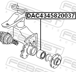 FEBEST DAC4345820037 - Ступичный подшипник