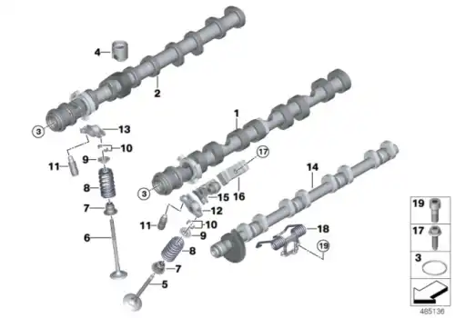 BMW 11340054492 - комплект колпачков маслосъемных