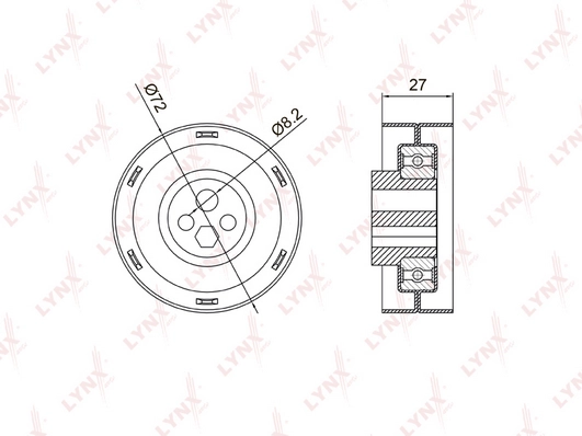 LYNXAUTO PB-1005 - Натяжной ролик ГРМ