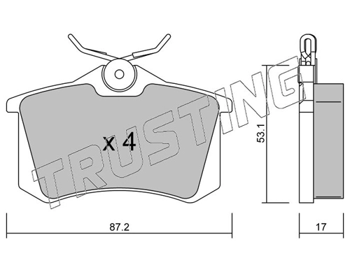 TRUSTING 102.1 - Тормозные колодки 
