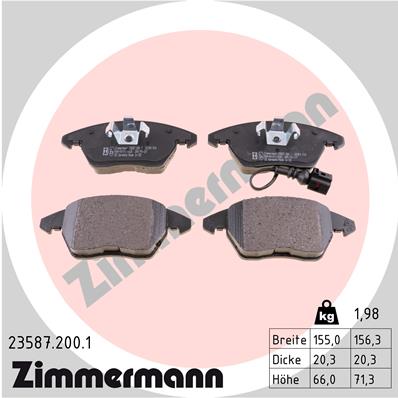 ZIMMERMANN 23587.200.1 - Тормозные колодки 