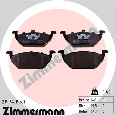 ZIMMERMANN 21974.195.1 - Тормозные колодки 