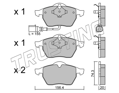 TRUSTING 188.4 - Тормозные колодки 