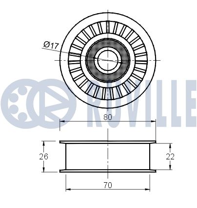 RUVILLE 541816 - Ролик обводной приводного ремня