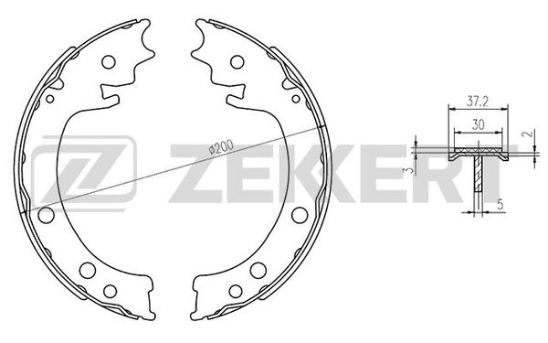 ZEKKERT BK-4195 - Барабанные колодки