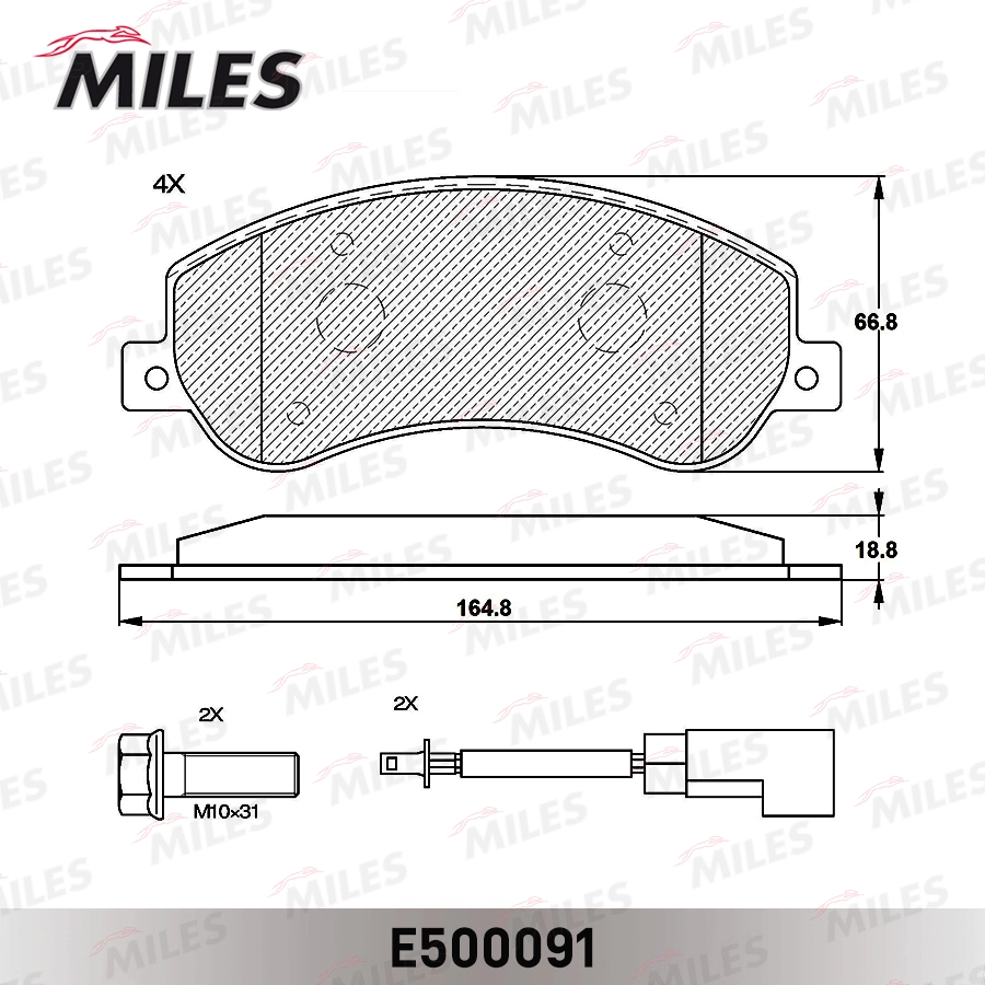 MILES E500091 - Тормозные колодки 