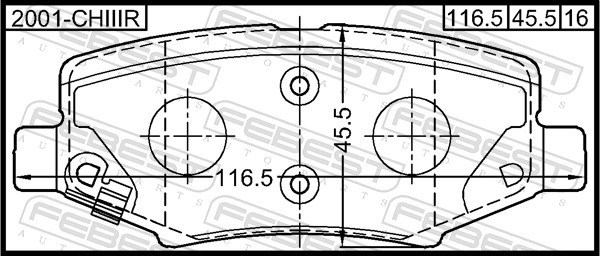 FEBEST 2001-CHIIIR - Тормозные колодки 