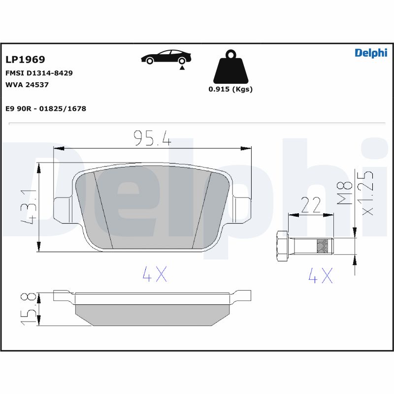 DELPHI LP1969 - Тормозные колодки 