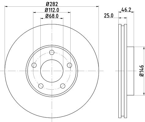 HELLA 8DD 355 105-551 - Тормозные диски