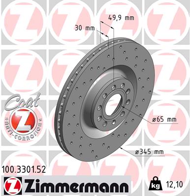 ZIMMERMANN 100.3301.52 - Тормозной диск SPORT BRAKE DISC Z