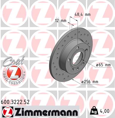 ZIMMERMANN 600.3222.52 - Тормозной диск SPORT BRAKE DISC Z