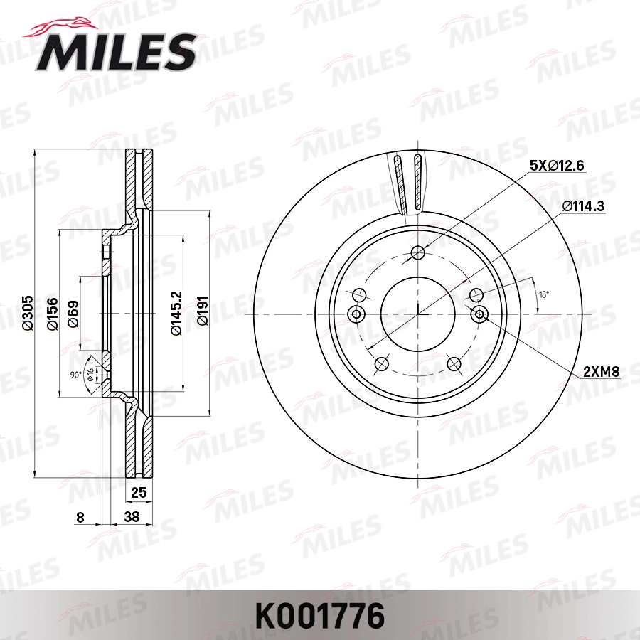 MILES K001776 - Тормозные диски