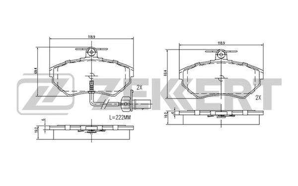 ZEKKERT BS-2827 - Тормозные колодки 