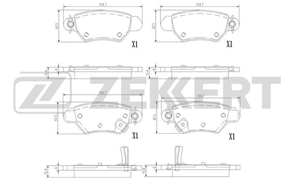 ZEKKERT BS1387 - Тормозные колодки 