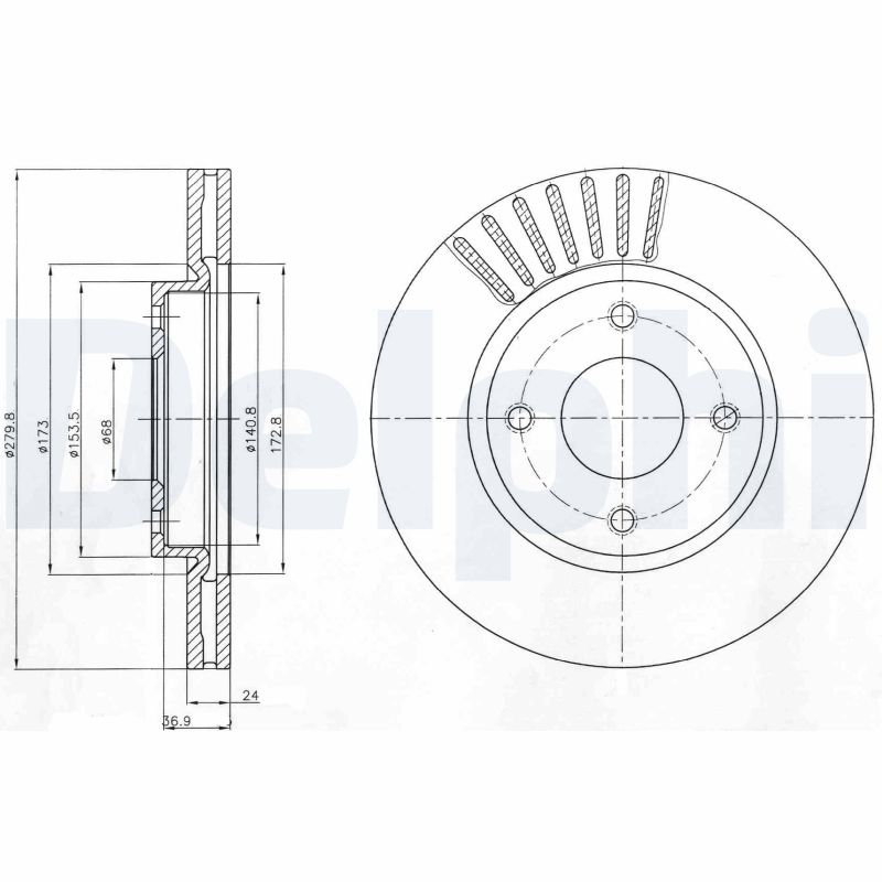 DELPHI BG4337 - Тормозные диски