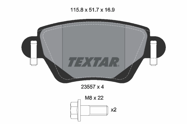 TEXTAR 2355702 - Тормозные колодки 