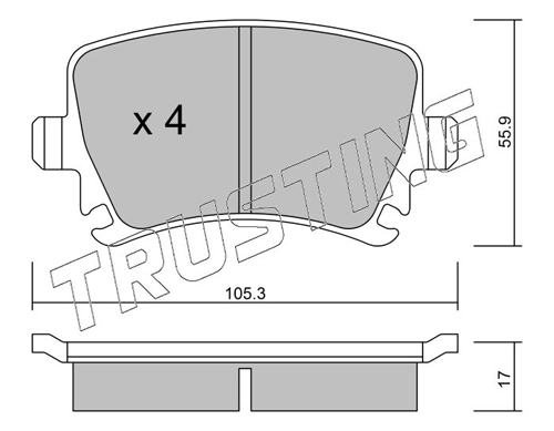 TRUSTING 569.0 - Тормозные колодки 