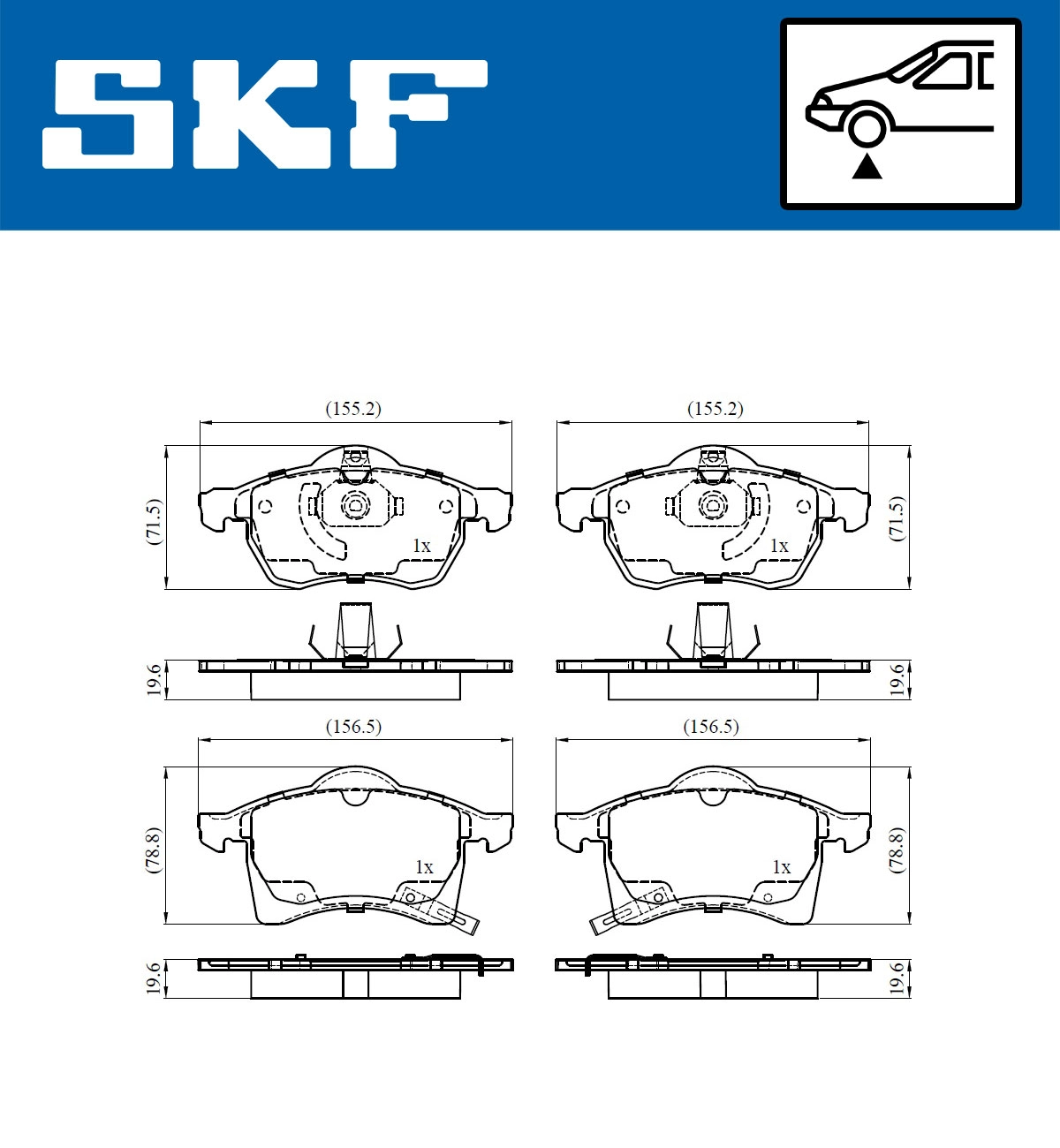 SKF VKBP 80314 A - Тормозные колодки 