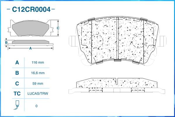 CWORKS C12CR0004 - Тормозные колодки 