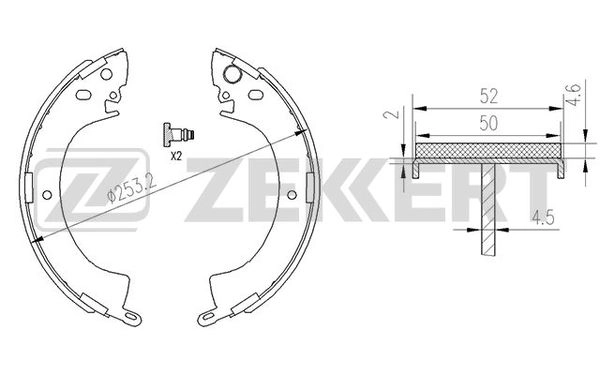 ZEKKERT BK-4174 - Барабанные колодки