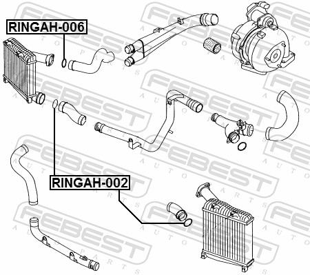 FEBEST RINGAH-006 - Уплотнительное кольцо патрубка интеркулера