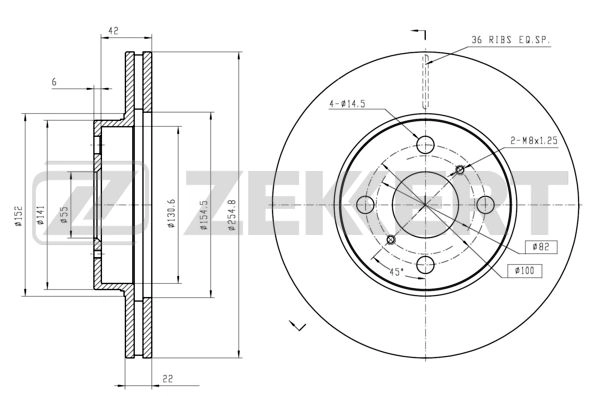 ZEKKERT BS-5147 - Тормозные диски
