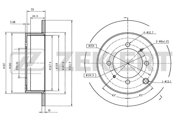 ZEKKERT BS-5140 - Тормозные диски