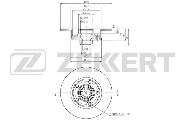 ZEKKERT BS6116 - Тормозные диски