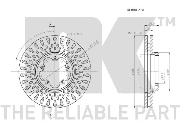 NK 202589 - Тормозные диски