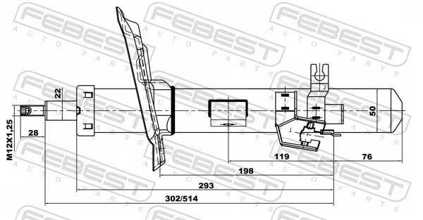 FEBEST 02110-001FL - Амортизатор