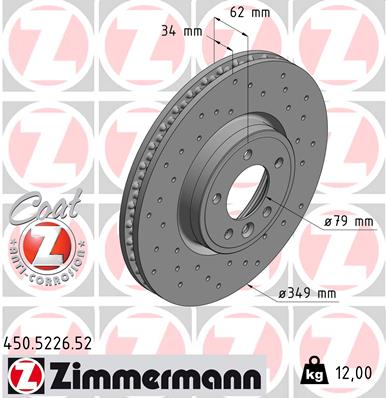 ZIMMERMANN 450.5226.52 - Тормозные диски