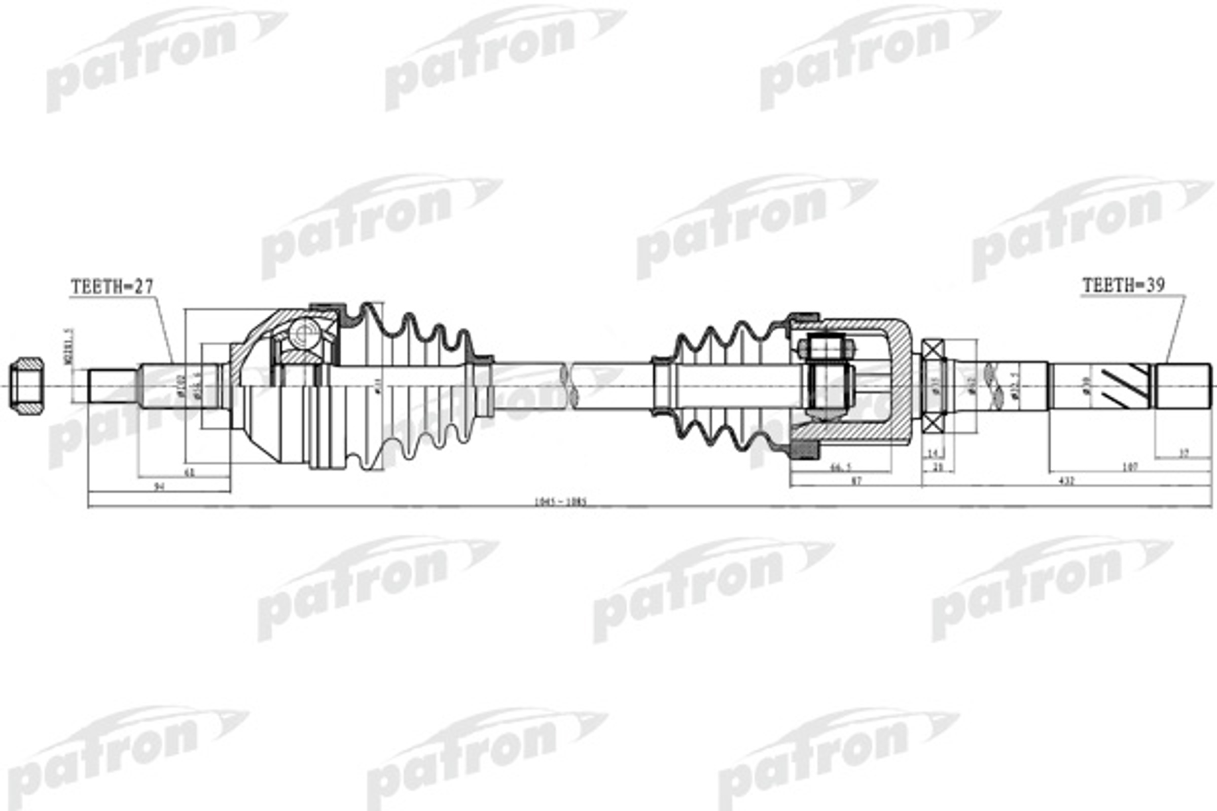 PATRON PDS0258 - Приводной вал (полуось)