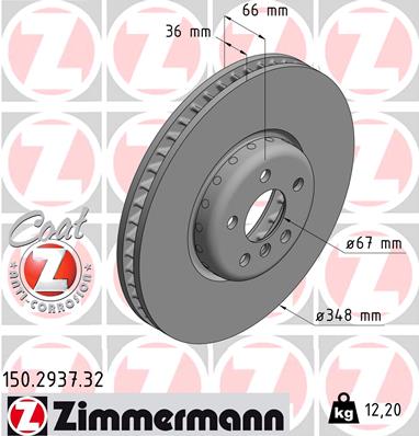 ZIMMERMANN 150.2937.32 - Тормозные диски