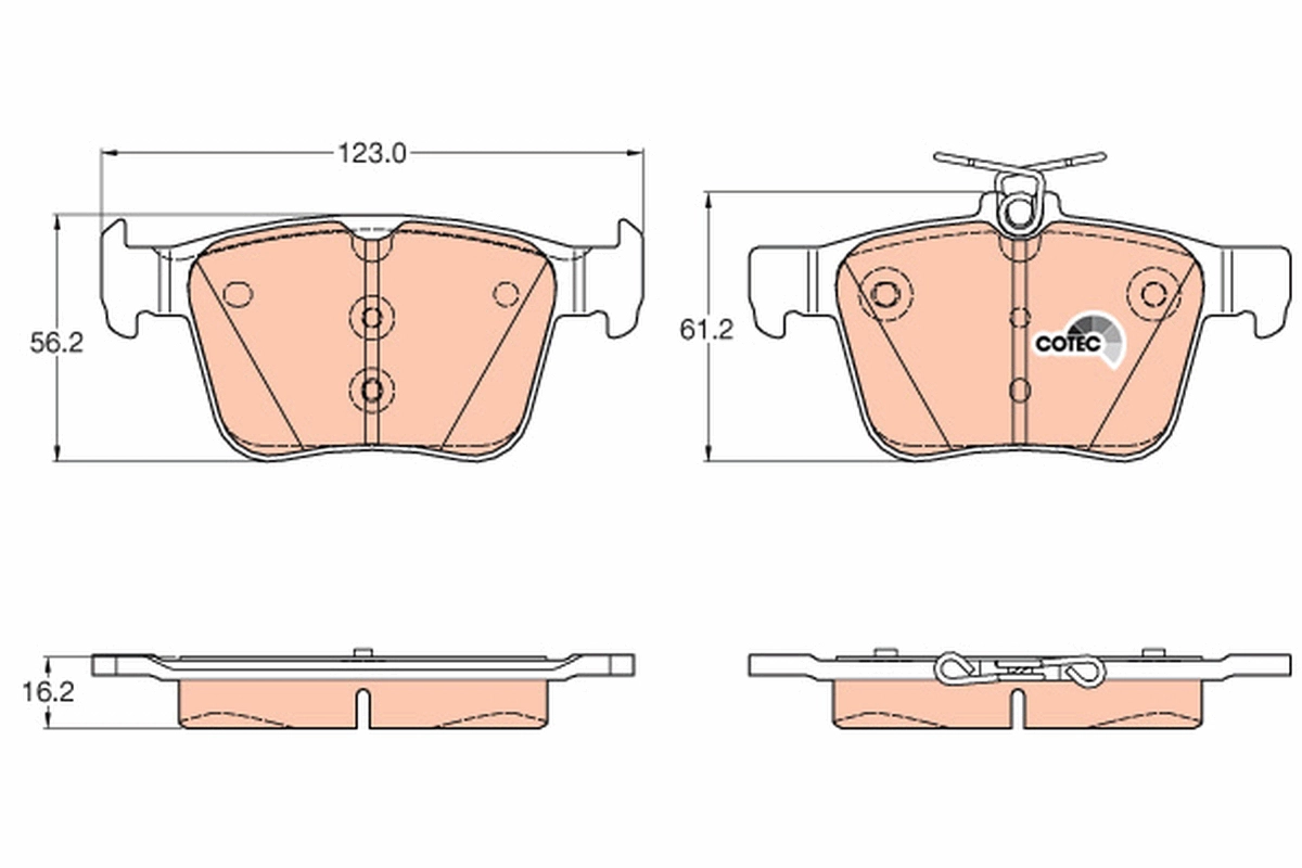 Комплект тормозных колодок, дисковый тормоз COTEC