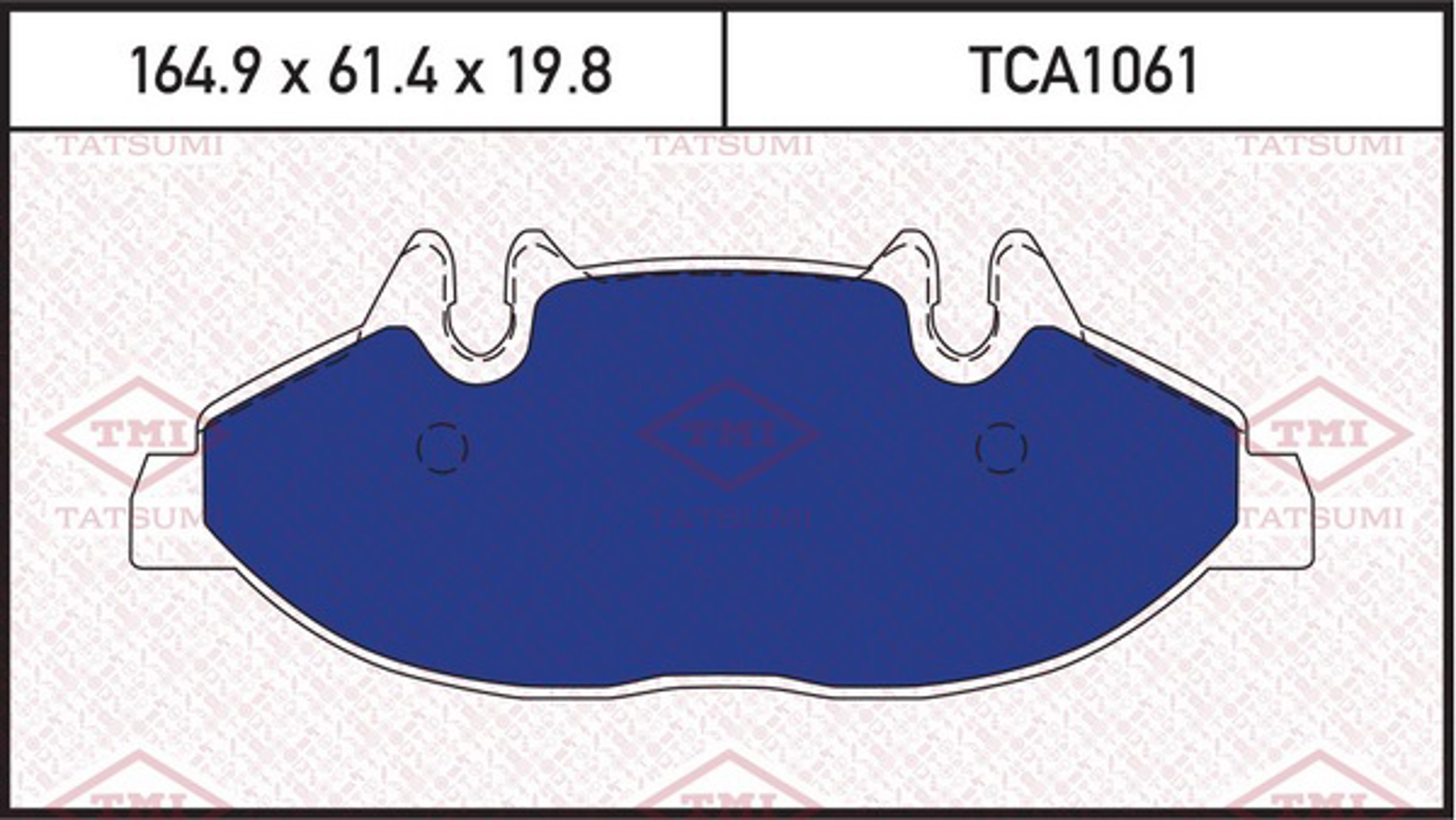 TATSUMI TCA1061 - Колодки тормозные дисковые