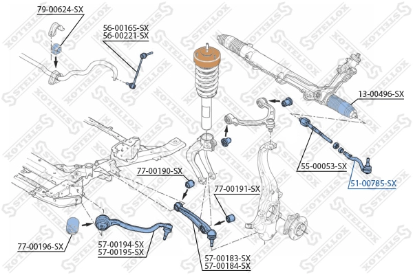 STELLOX 51-00785-SX - Рулевой наконечник